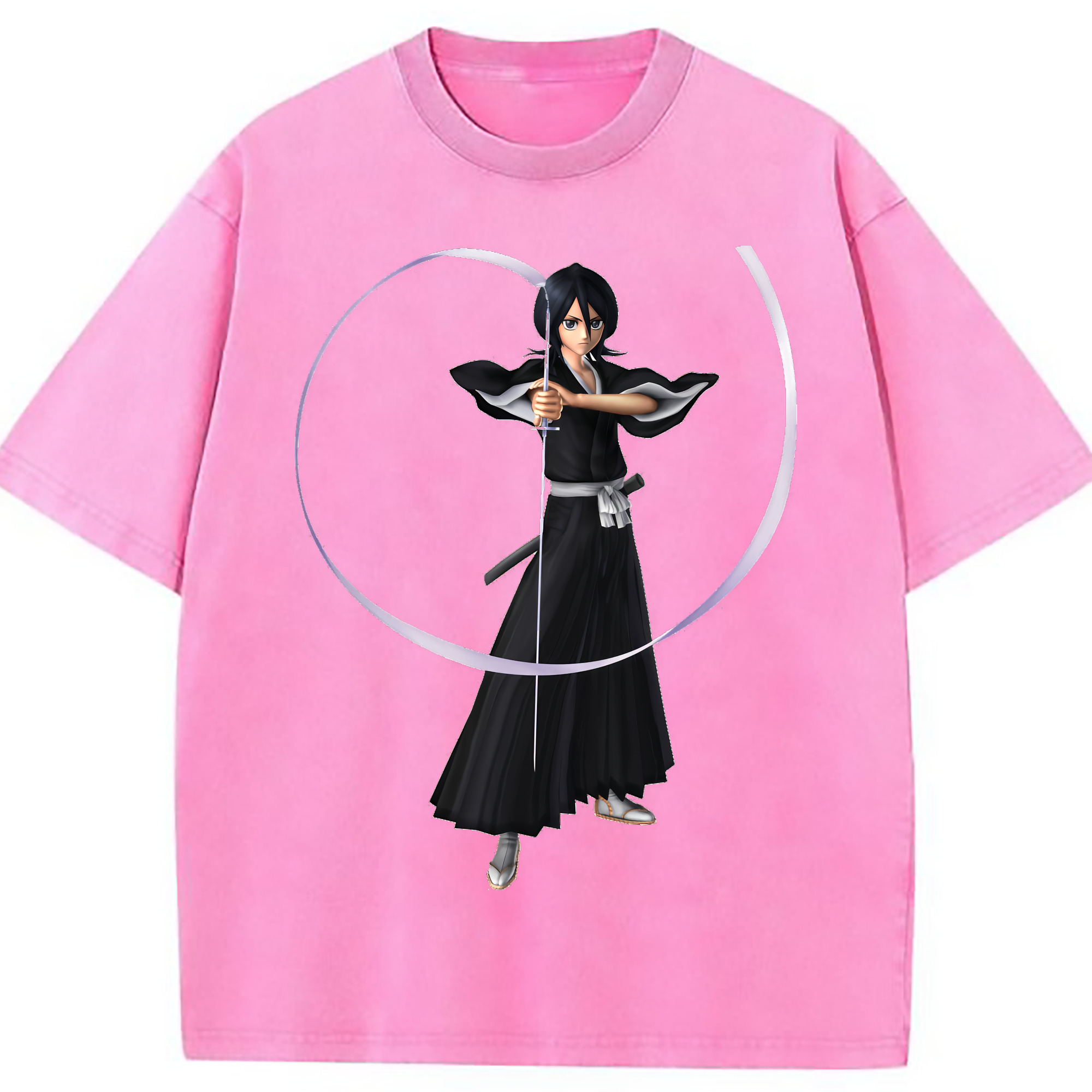 （画像用） ブリーチ 朽木ルキア BLEACH Kuchiki Rukia 綿100% ヴィンテージ風 半袖Tシャツ（フロントプリント）